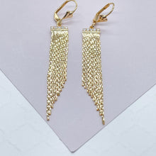 Load image into Gallery viewer, 18k Gold Filled Long Fringe Dangling EarringsWholesale Jewelry Supplies
