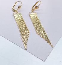 Load image into Gallery viewer, 18k Gold Filled Long Fringe Dangling EarringsWholesale Jewelry Supplies
