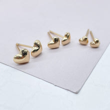 Load image into Gallery viewer, 18k Gold Filled Simple Baby Heart Earrings Wholesale Jewelry Supplies
