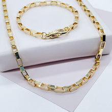 Load image into Gallery viewer, 18k Gold Filled Short Link Paper Clip Set With Hand-cuff Lobster Clasp
