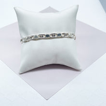 Load image into Gallery viewer, 18k Silver Filled Link Bracelet Patterned With Zirconia
