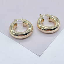 Load image into Gallery viewer, 18k Gold Filled Chubby Plain Hoop EarringsWholesale Jewelry Supplies
