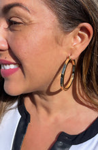 Load image into Gallery viewer, 18k Gold Filled Large Sharp Edged Plain Hoop Earrings Wholesale Jewelry Supplies
