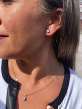 Load image into Gallery viewer, 18k Gold Filled Simple &amp; Small Blue Evil Eye SetWholesale Jewelry Supplies
