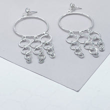 Load image into Gallery viewer, Silver Filled Modern Circle Drop Earrings

