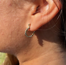 Load image into Gallery viewer, 18k Gold Filled Multi-Twisted Small Hoop Earrings
