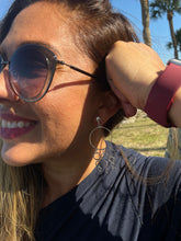 Load image into Gallery viewer, Silver Filled Modern Circle Drop Earrings
