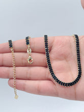 Load image into Gallery viewer, 18k Gold Filled Black Baguette Stone Set

