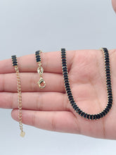 Load image into Gallery viewer, 18k Gold Filled Black Baguette Stone Set
