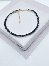 Load image into Gallery viewer, 18k Gold Filled Black Stone Baguette Anklet
