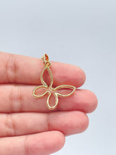 Load image into Gallery viewer, 18 Gold Filled Solid See Through Butterfly Pendant

