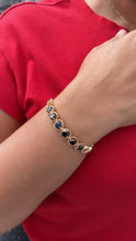 Load image into Gallery viewer, 18k Gold Filled Cuff Bracelet Crowned With Black Stones
