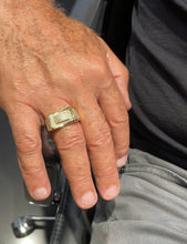 Load image into Gallery viewer, 18k Gold Filled 3D Geometric Ring With Pave Zircon Stones
