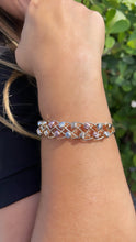 Load image into Gallery viewer, 18k Gold Filled Tri-Color Open Ended Braided Bangles With Beads
