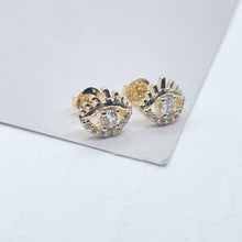 Load image into Gallery viewer, 18k Gold Filled Zircon Protection Eye Stud
