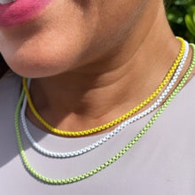 Load image into Gallery viewer, 18k Gold Filled 3mm Colorful Enamel Box Chain Multicolor Necklace
