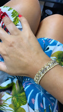 Load image into Gallery viewer, Vintage Diamond Cut Style 18k Gold Filled Thick X - Patterns Bracelet, Motion Bracelets, Jewelry
