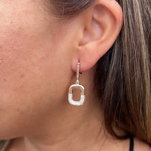 Load image into Gallery viewer, 18k Gold Filled Soft Edged Square Pave Earring
