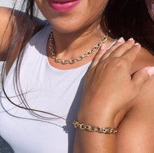 Load image into Gallery viewer, 18k Gold Filled Chunky Link Necklace Bracelet Set
