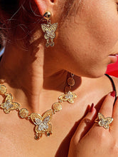 Load image into Gallery viewer, 18k Gold Filled Cubic Zirconia Butterfly Light Set, Chunky Jewelry Gold Filled

