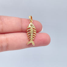 Load image into Gallery viewer, 18k Gold Filled Fishbone Charm: Marine Life Pendant
