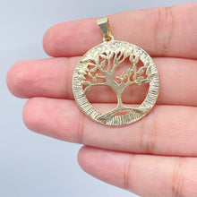 Load image into Gallery viewer, 18k Gold Filled Tree of Life Plain Round Medallion Pendant Charm Necklace Supplies
