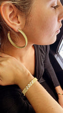 Load image into Gallery viewer, 18k Gold Filled Plain Flat Handmade Twisted Thread Wrapped Hoop Earrings Jewelry
