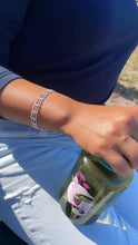 Load image into Gallery viewer, 18k Silver Filled Silver 3 layered Dash &amp; Dot Bracelet Patterned With Zirconia Stones
