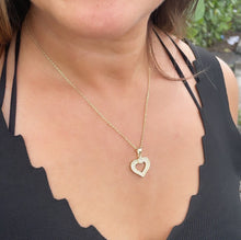 Load image into Gallery viewer, 18k Gold Filled Micro Pave Cubic Zirconia Heart Pendant
