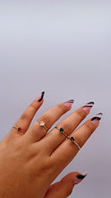 Load image into Gallery viewer, Thin 18k Gold Filled Ring Featuring Solitaire Colorful Heart Shape Cubic Zirconia Jewelry
