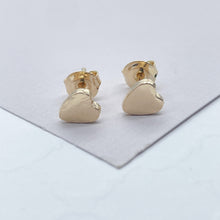 Load image into Gallery viewer, 18k Gold Filled Plain Mini Heart Stud Earrings
