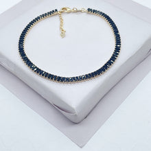 Load image into Gallery viewer, 18k Gold Filled Black Stone Baguette Anklet
