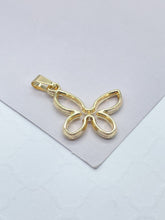 Load image into Gallery viewer, 18 Gold Filled Solid See Through Butterfly Pendant
