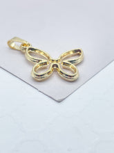 Load image into Gallery viewer, 18 Gold Filled Solid See Through Butterfly Pendant
