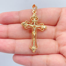 Load image into Gallery viewer, 18k Gold Filled Crucifix Cross Pendant Charm: Religious Supplies
