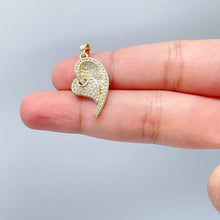 Load image into Gallery viewer, 18k Gold Filled Heart Charm: Micro Pave Cubic Zirconia Pendant
