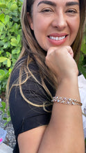 Load image into Gallery viewer, 18k Gold Filled Tri-Color Open Ended Braided Bangles With Beads
