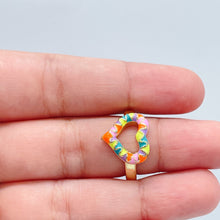 Load image into Gallery viewer, 18k Gold Filled Colorful Enamel Adjustable Heart Ring
