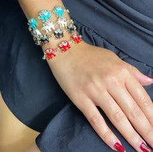 Load image into Gallery viewer, 18k Gold Filled Enamel Elephant Bracelet: Multi Color Puffy Jewelry
