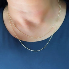 Load image into Gallery viewer, Dainty 18k Gold Filled 1mm Extra Thin Dash Dot Chain
