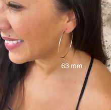 Load image into Gallery viewer, Very Light And Sturdy 18k Gold Filled Plain Thin Endless Hoop Earrings, Dainty
