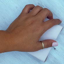 Load image into Gallery viewer, 18k Gold Filled Twisted Details Ring Featuring A Line of Silver On Top Of The Ring Dainty Ring
