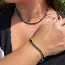 Load image into Gallery viewer, 18k Gold Filled Black Baguette Stone Set
