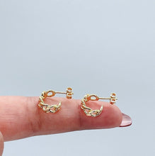 Load image into Gallery viewer, Dainty 18k Gold Filled Push Back Lose Link Baby C Hoop Earrings
