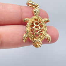Load image into Gallery viewer, 18k Gold Filled Turtle Charm Pendant: Marine Jewelry Supplies
