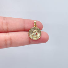 Load image into Gallery viewer, 18k Gold Filled Santa Barbara Charm with Crystal Ruby
