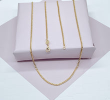 Load image into Gallery viewer, 18k Gold Filled thin Cuban Link Chain 2.4mm Dainty Jewelry Making Supplies
