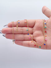 Load image into Gallery viewer, 18k Gold Filled Little Colorful Enamel Tear Drop Charms Set Necklace and Bracelet Supplies
