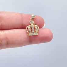 Load image into Gallery viewer, 18k Gold Filled King's Crown Charm with Micro Pave
