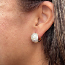 Load image into Gallery viewer, 18k Gold Filled 13mm Chubby Pave Clicker Hoop
